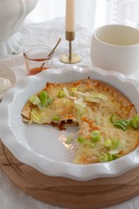 Tortillaecken überbacken mit veganem Hack