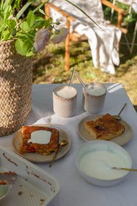 Mirabellen-Mandel-Topfen Kuchen/Auflauf